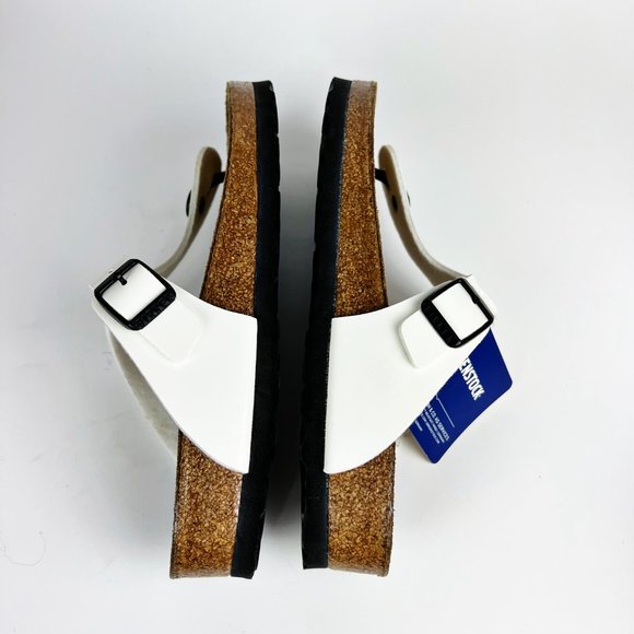Birkenstock Womens US Size 7 EU 38 Gizeh Patent White Birko-Flor Flip Flops - Picture 9 of 11